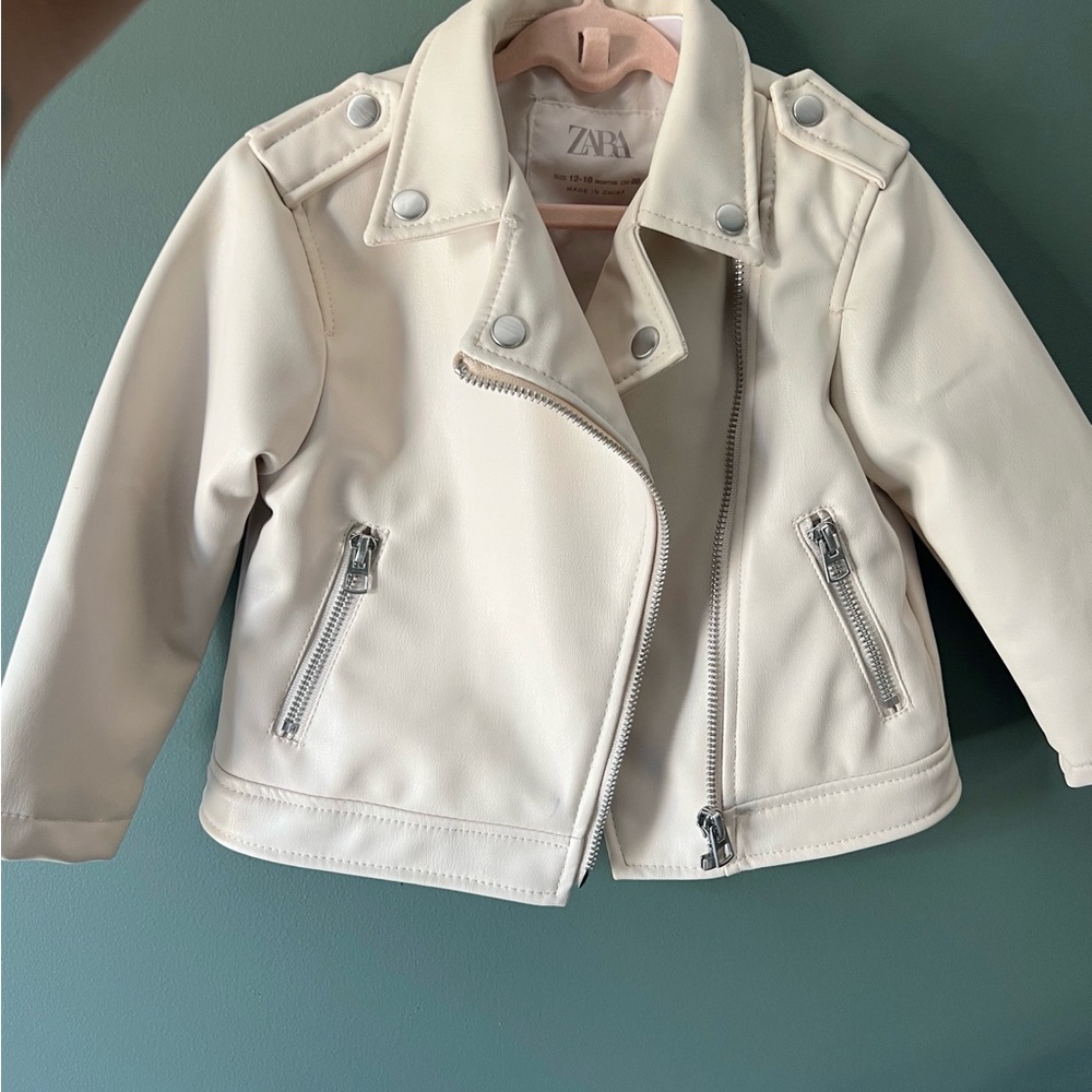 Zara Kids Cream Biker Jacket